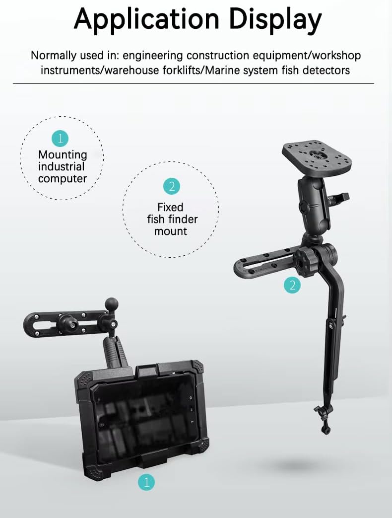 SRG Track Mount with Dual 1" Ball and T-Bolt Attachment Base, Track Mount Base Compatible with Kayak Boat Track Mounting Systems and 1 Inch/B Size/ 25MM Ball Double Socket Arms - Image 5